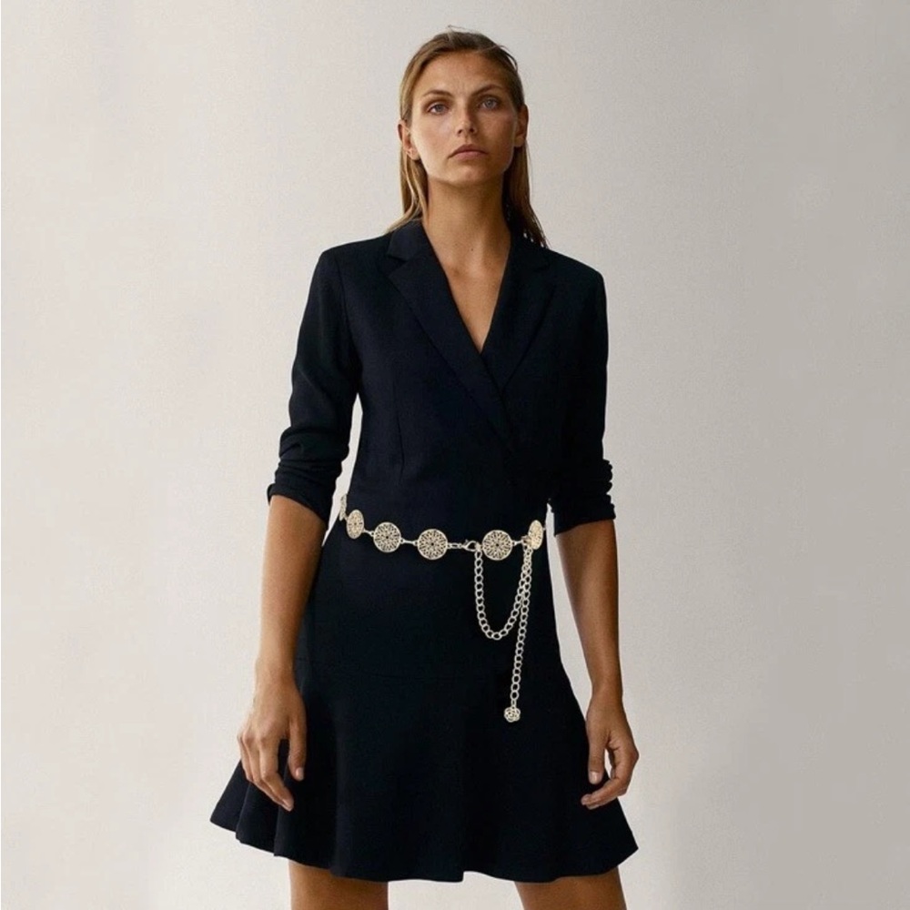 Hollow Round Decor Metal Waist  Chain Belt For Women Jeans /Dress 110CM
